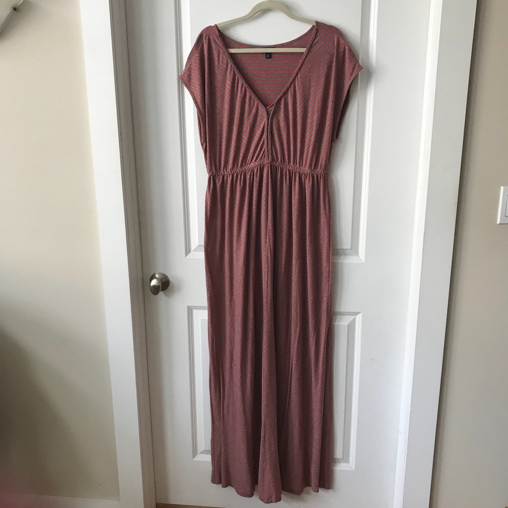 Torrid Plus Size Sleeveless Maxi Dress Orange/Gray